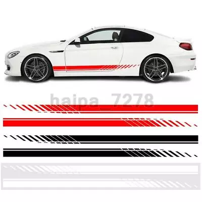 2X Universal Car Auto Side Skirt Door Racing Graphic Vinyl Sticker Decal Stripes • $10.79