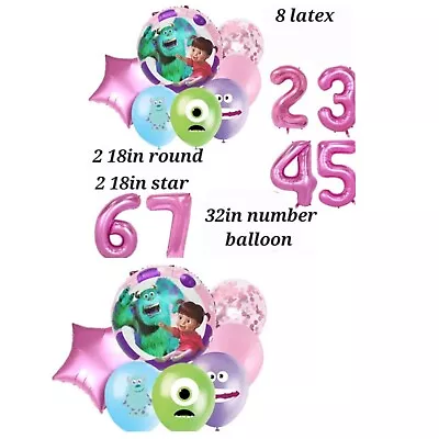 15pc Monsters Inc Balloons Kids Birthday Party Decor • $8.99