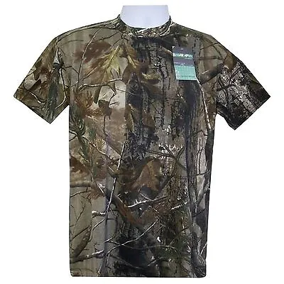 Mens Real Tree Camouflage Camo Forest Jungle Print T Shirt Short Sleeve Top • £5.40