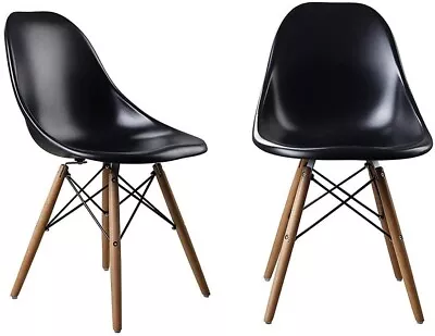 2 Set Of Mid Century Modern DSW Dining Chairs Side Chair Wood Leg For Kitchen • $179.99