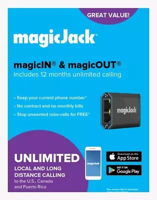 MagicJack Magic In & Magic Out VoIP - Brand New Sealed Retail Box. • $43.95