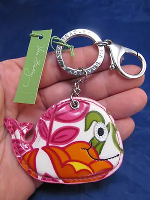 *NEW Vera Bradley Whale Seashore Keychain Lilli Bell Pink Floral With Tag • $17.99