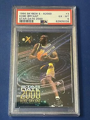 1996 Skybox E-X2000 Star Date 2000 Kobe Bryant #3 Rookie RC PSA 6 • $399.99