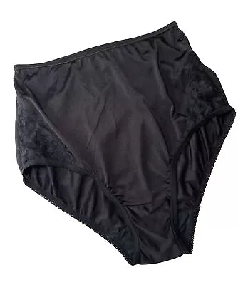 Vintage Partners Black Solid UNISEX Full Brief Panties Size 8 Large Cd Fem • $9.99