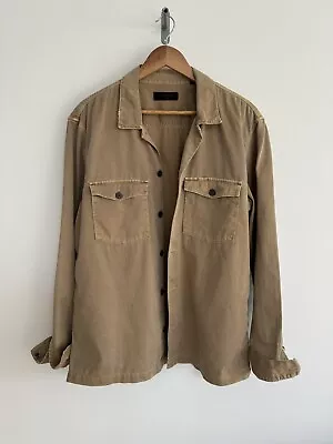 Allsaints “Spotter” Distressed / Tired Look Shirt/Overshirt /Shacket Tan XL • £32.99