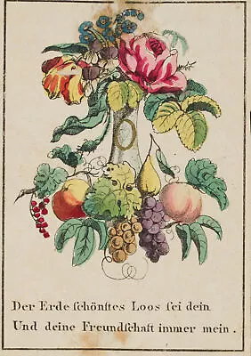 Unknown (19th Century) Friendship Congratulations Card Wheel. Biedermeier • £51.41