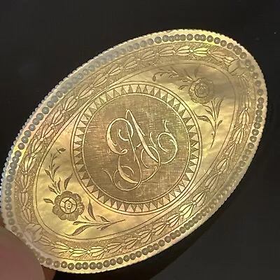 Antique Chinese Carved Engraved Mother Of Pearl Gaming Gambling Poker Chip • $49.95