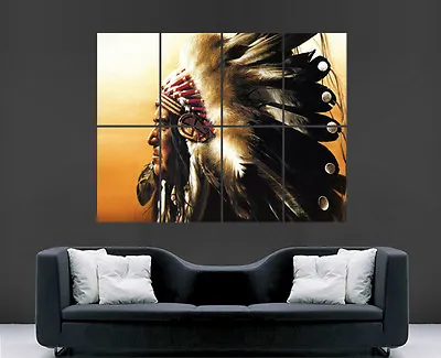£18.95 • Buy Native American Indian Chief Poster Picture Huge Art Print Large Giant