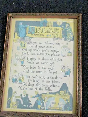 Vintage BUZZA MOTTO Print  GUEST YOU ARE WELCOME HERE 8x10 • $24.50