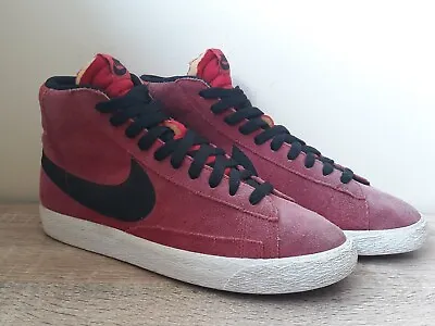 £25 • Buy Nike Blazer Mid High Red Suede Black Trainers  Size UK 6     539929-602