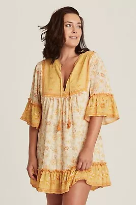 $80 • Buy Arnhem Lily Mini Dress In Lemon Drop Size 6