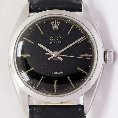 Rolex Oyster Royal Precision Original Black  Vintage Steel Mens  Watch 6426 • $3199