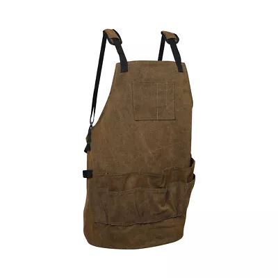 Waxed Canvas Tool Apron Adjustable Workshop Chef Waterproof Woodworking Pockets • $32.99