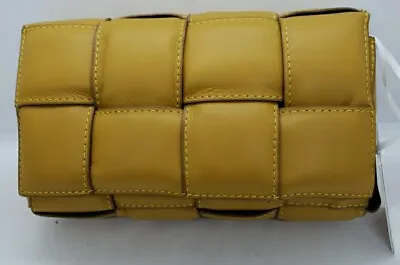 NEW Vera Pelle GF069S Leather Handbag Mustard. 4 Hx8 Wx2 D • $110