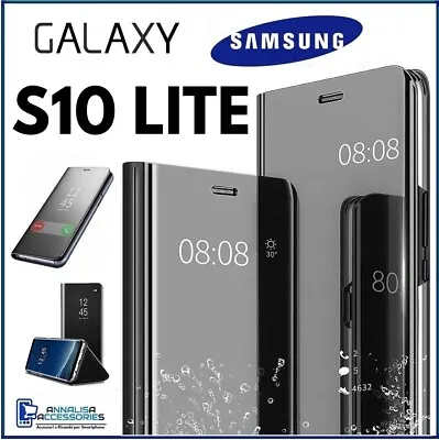 For SAMSUNG GALAXY S10 LITE CLEAR VIEW FLIP CASE SMART BOOK MIRROR LUXURY COVER • $15.29