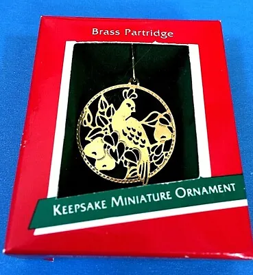 Hallmark  Brass Partridge  Bird Miniature Ornaments 1989 • $6.95