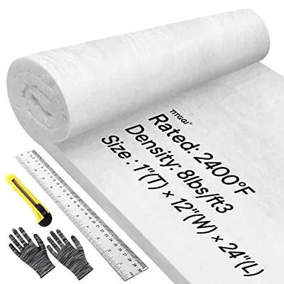 TITGGI Kaowool Fireproof Ceramic Fiber Insulation Blanket (2400F 1x 12x 24) • £22.20