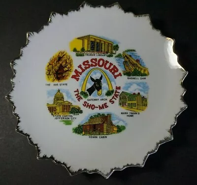 VTG Missouri Sho Me State Gateway Arch Souvenir Plate Truman Library Ozark Cabin • $4