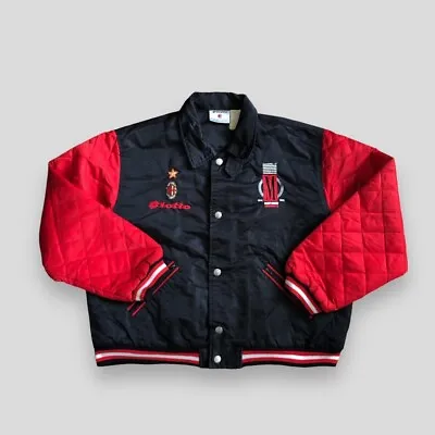 Vintage AC Milan Jacket 90’s Lotto Football Quilted Bomber Jacket Fits M/L • £115