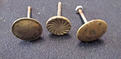 3 Vintage Brass Wrapped Drawer / Cabinet Pull Knobs 1 Stamped 1  1.5  Shafts#502 • $9.99