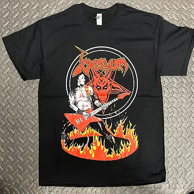 Venom Cronos In Flames Shirt Medium Black Metal Band T-shirt Gildan Heavy Cotton • $16.41