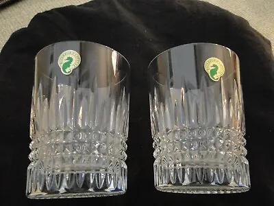 2 Waterford Lismore Double Diamond Old Fashioned Tumblers New No Box • $124.99