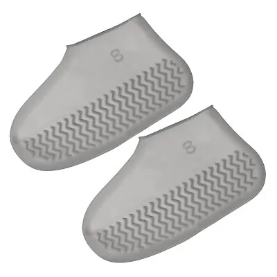 Waterproof Silicone Shoe Cover S Non-Slip Overshoes Rain Boot Galoshes Gray • £5.83