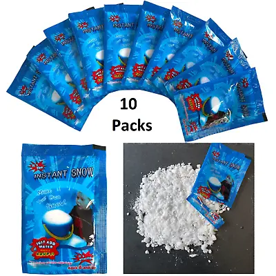 10 Packs Magic Snow Instant Artificial Fake Powder Kids Fun Christmas Decoration • £3.95