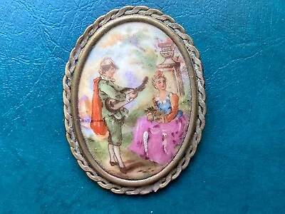 Antique Viny Limoges Pretty Oval Brooch • £12