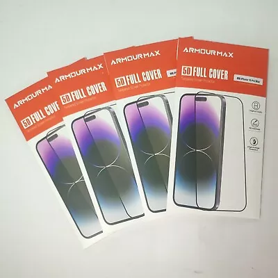 4x 5D Tempered Glass Screen Protector Full Cover For IPhone 15 Pro Max  • $28