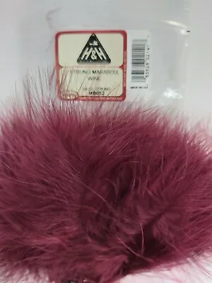 Lot Of 1/4 Oz     STRUNG  MARABOU    4  Long  Color: WINE   Feathers  • $5.11