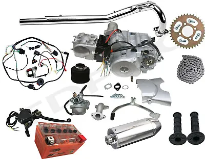 Full Kit 125cc Engine Motor Battery Wire Electric Start ATV Quad Buggy Go Kart • $603.77