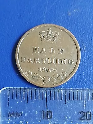 An 1843 Queen Victoria Half Farthing Coin • £4