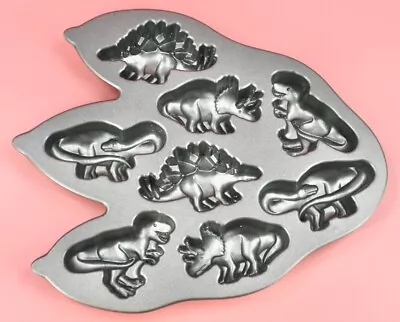 Nordic Ware Dinosaur Muffin Baking Pan Tin Cake 8 Cupcake Mold Triceratops T-Rex • $21.99