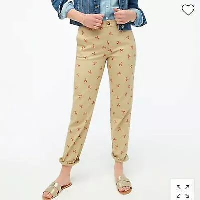 J.Crew Lobster High Rise Girlfriend Chino Pants Size 10 • $25