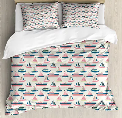 Sailing Duvet Cover Set Little Ships Boat Yacht • £32.99