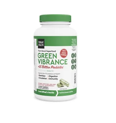 $32.99 • Buy Vibrant Health Green Vibrance ~ Vegan Superfood Pills  ~ 240 Caps EXP 5/2024