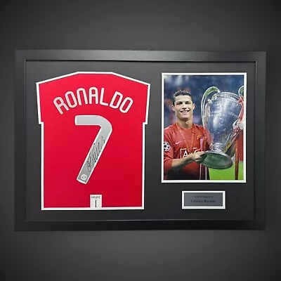 Panoramic Framed Cristiano Ronaldo Signed Manchester United Football Shirt  £649 • $819.65