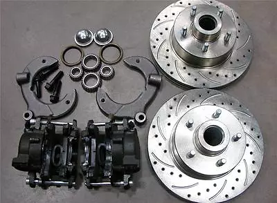 Mustang II 2 Front 11  Drilled Rotor Upgrade Disc Brake Kit Chevy No Spindle • $298.65