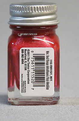 TESTORS PAINT METALLIC RED ENAMEL 1/4oz JAR 7.4ml Plastic Model Car TES1152 NEW • $6.94