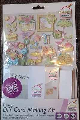 Deluxe DIY Card Making Kit Instructional DVD Embellishments Makes 6 Cards BNIP • £4.99