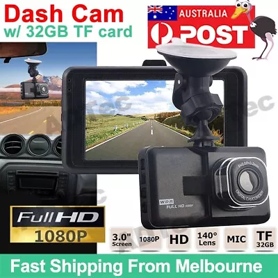 $29.95 • Buy 1080P Car DVR 3  Lens Dash Cam Front Video Recorder Camera G-sensor 32GB Card
