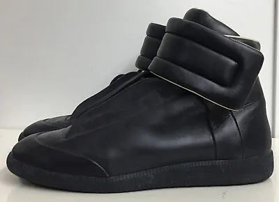 Maison Margiela Navy High Top Trainers Shoes Quilted Top Strap/laces  Size 44/11 • $395