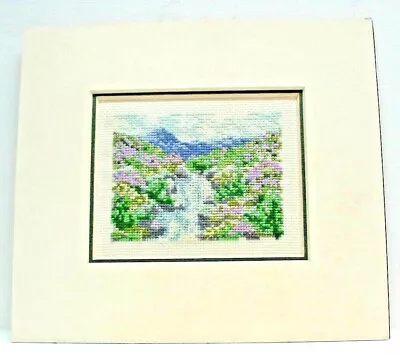  Cross Stitch Hand Finished Mounted Glistening Stream Ready For Framing • £9.99