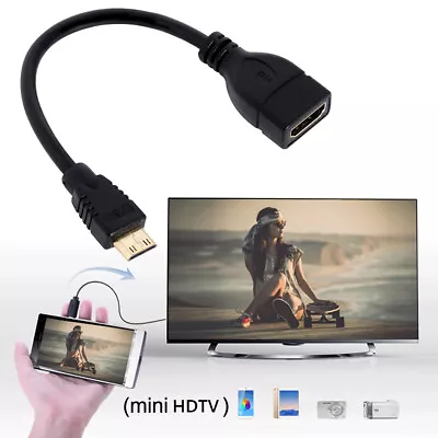 Mini HDMI-compatible Male To HDMI-compatible Female Converter Adapter Cable Cord • $5.77