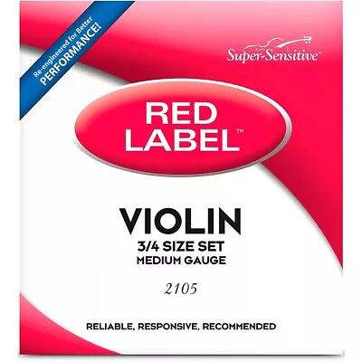 Super Sensitive Red Label Series Violin String Set 3/4 Size Medium • $15.99