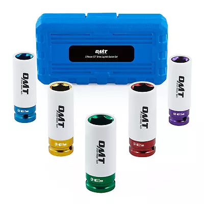 OMT 1/2” Inch Impact Drive Lug Nut Socket Non-Marring Thin-Walled 5-Piece Set • $25.99