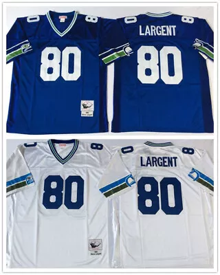 Vintage Steve Largent #80 Seattle Seahawks Throwback Stitched Jersey • $49.99