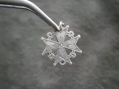 Thin Double Sided Maltese Cross Vintage 925 Sterling Silver Charm Pendant • $9.50