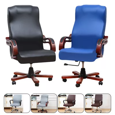 $37.88 • Buy Waterproof Elastic Faux Leather Office Chair Cover Stretch Computer Chair Covers